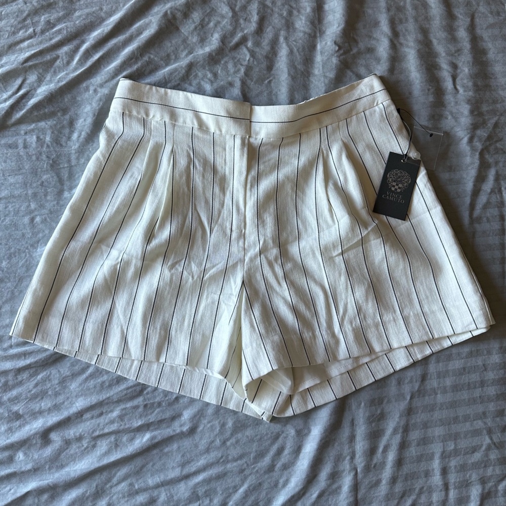Vince Camuto Cream and Black Striped Shorts